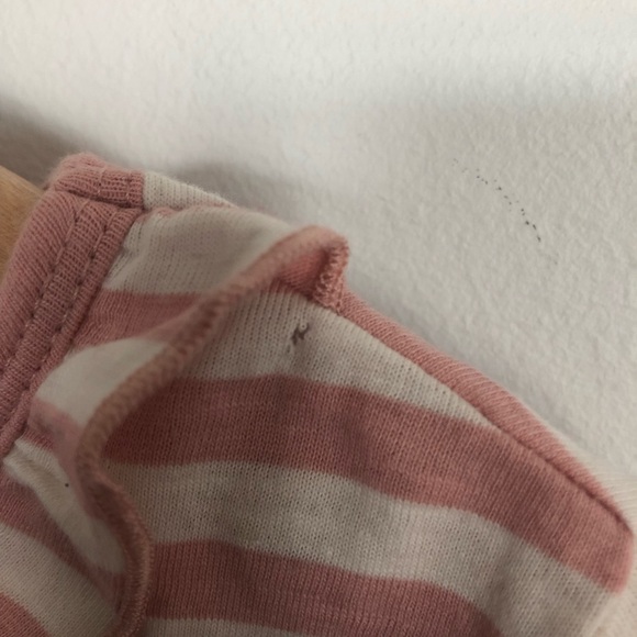 Boden ruffle neck breton striped long sleeve cotton t-shirt size medium - Picture 4 of 7